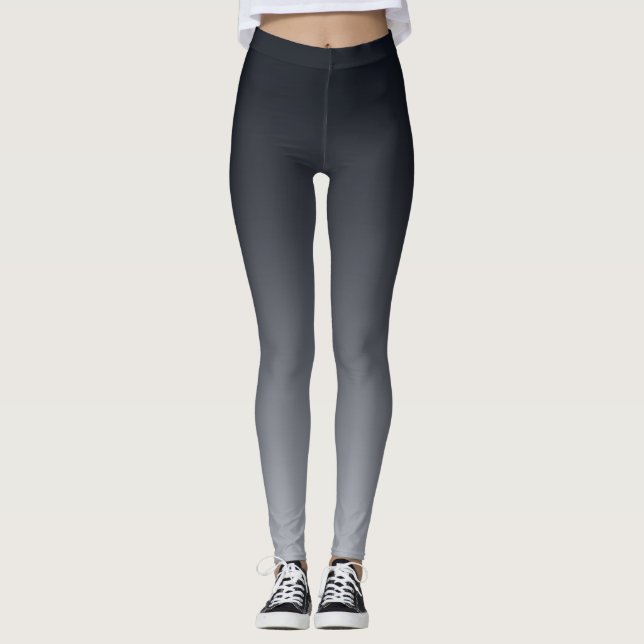 Schwarz-Graustufen . Ombre . Leggings (Vorderseite)