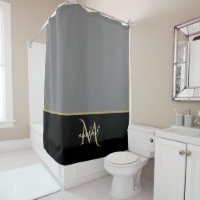 Schwarz | Gray & Gold Monogram Elegant Luxury