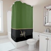 Schwarz | Green & Gold Monogram Elegant Luxury