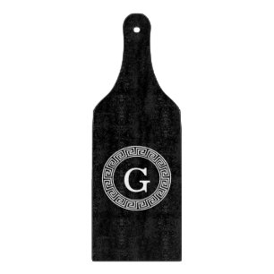 Schwarz-Griechischer Schlüsselrahmen, erstes Monog Schneidebrett