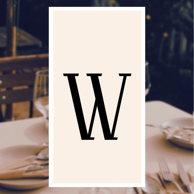 Schwarz Groß Moderne Custom Initial | Wäsche Serviette (Von Creator hochgeladen)