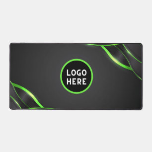 Schwarz-Grün-Abstrakte Fluid-Design Logo hinzufü Schreibtischunterlage