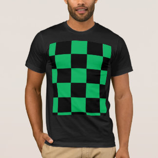 Schwarz & Grün Anime-Stil Muster T-Shirt
