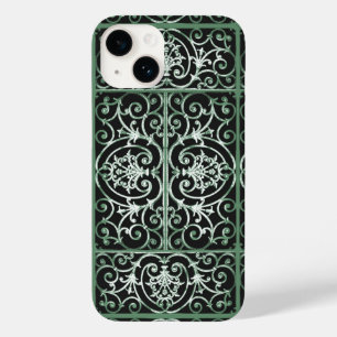 Schwarz-grün-Blättermuster Case-Mate iPhone 14 Hülle