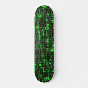 Schwarz-Grün-Computer-Code #5 Skateboard