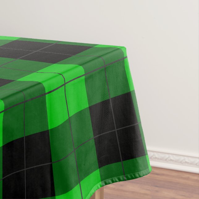 Schwarz-Grün-Kariert Checked Tablecloth Tischdecke (Beispiel)
