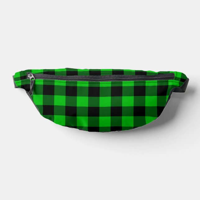 Schwarz-Grün-Karo-Fanny-Pack Bauchtasche (Ablage )