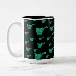 Schwarz-Grün-Kitts-Muster Zweifarbige Tasse