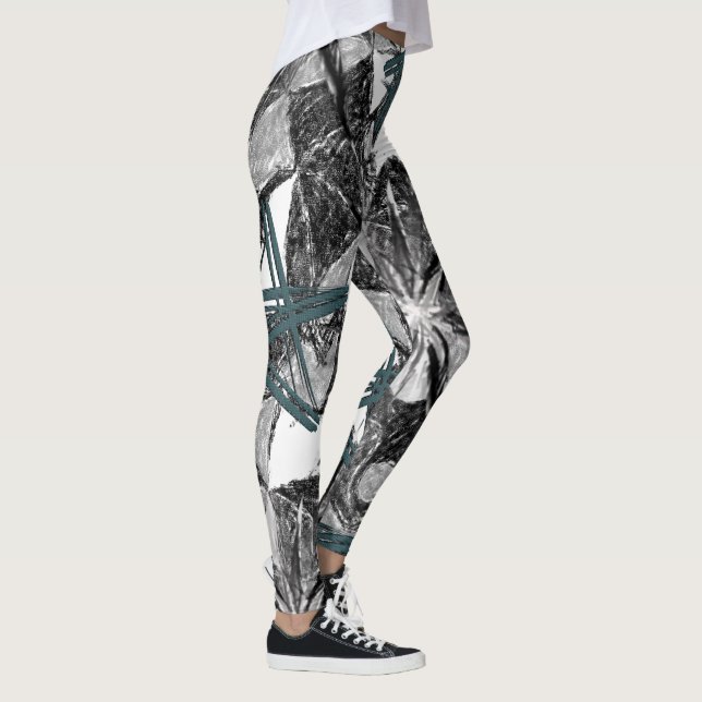 Schwarz-Grün-Leggings-Teenager Leggings (Rechts)