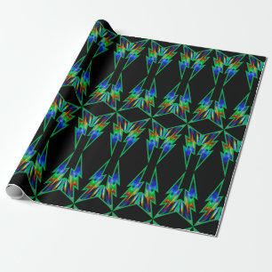 Schwarz-Grün-Lighting Volt Matte Wrapping Paper Geschenkpapier