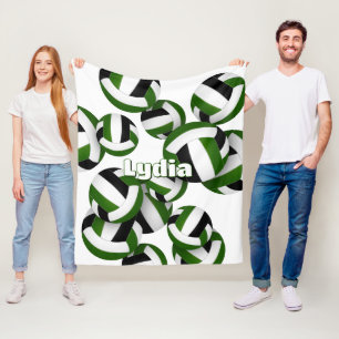 Schwarz-Grün-Mannschaft Farben Volleyball-Dekorati Fleecedecke