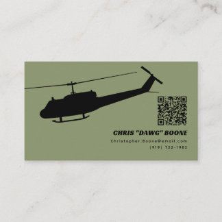 Schwarz-Grün-Moderne Huey-Hubschrauber Visitenkarte
