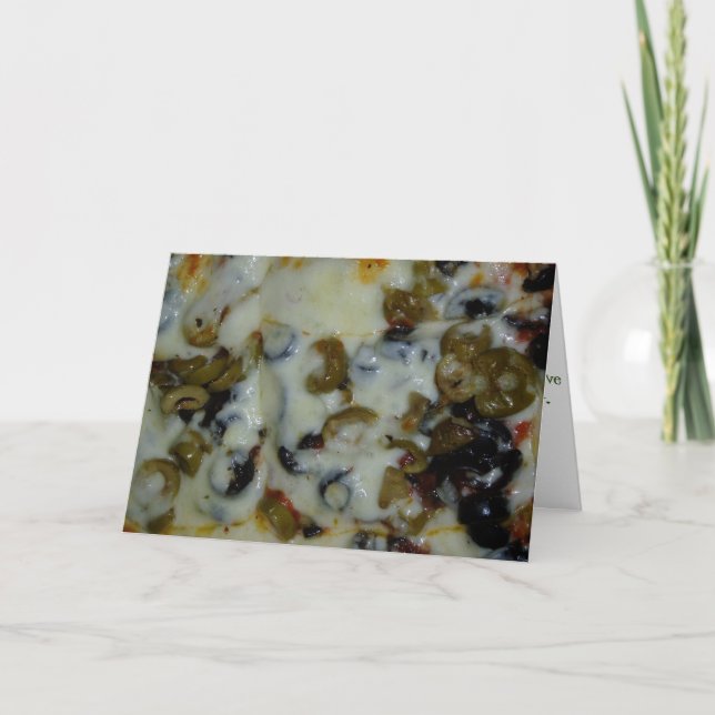 "Schwarz & Grün Oliven" Brunnenkarte erhalten Karte (Vorderseite)