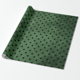 Schwarz-Grün-Polka-Dot drucken Geschenkpapier