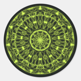 Schwarz-Grün-Psychedelikatsticker Runder Aufkleber