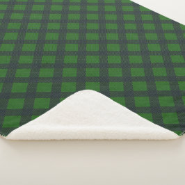 Schwarz-Grün-Quadrate oder karierter Stil Sherpadecke