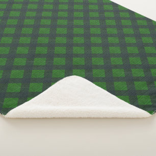 Schwarz-Grün-Quadrate oder karierter Stil Sherpadecke