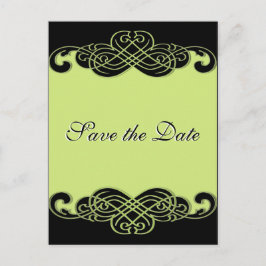 Schwarz-Grün-Rollen Save the Date Postkarte