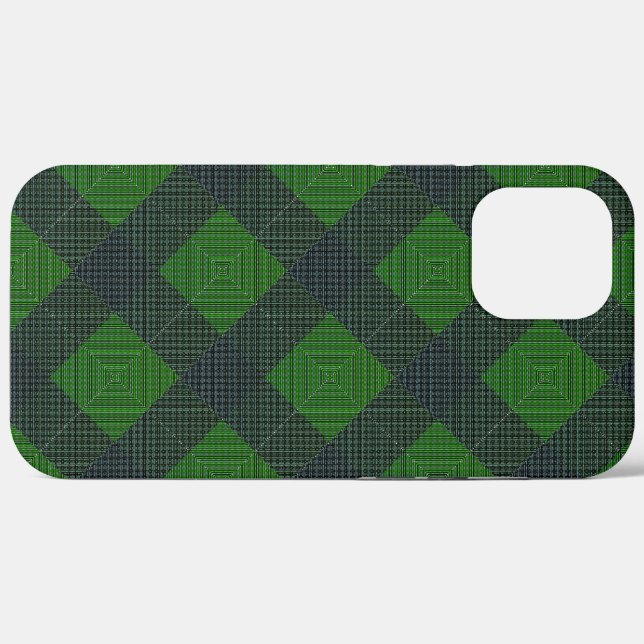 Schwarz-Grün-Schrägstellen oder Schachstil Case-Mate iPhone Hülle (Rückseite (Horizontal))