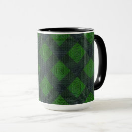 Schwarz-Grün-Schrägstellen oder Schachstil Tasse
