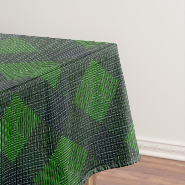 Schwarz-Grün-Schrägstellen oder Schachstil Tischdecke (Beispiel)