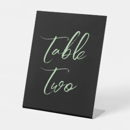 Schwarz-Grün-Tischnummern Sockelschild