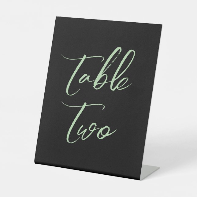 Schwarz-Grün-Tischnummern Sockelschild (Vorderseite)