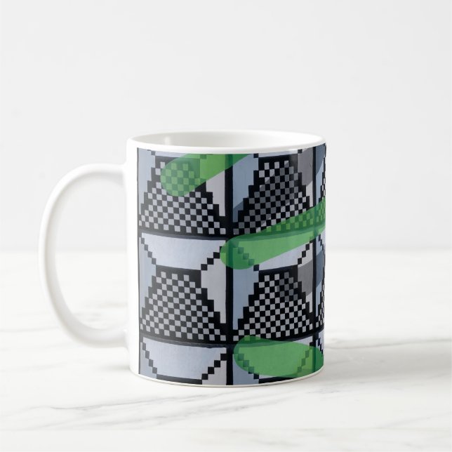 Schwarz, Grün und Schwarz Kaffeetasse (Links)