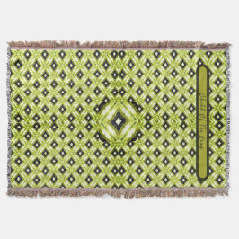 Schwarz, Grün und Weiß-Diamant-Muster Decke