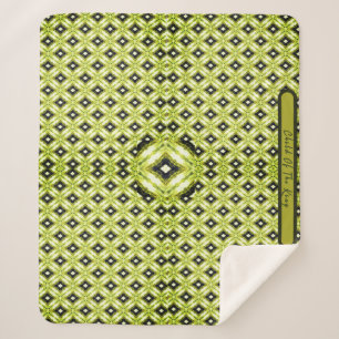 Schwarz, Grün und Weiß-Diamant-Muster Sherpadecke