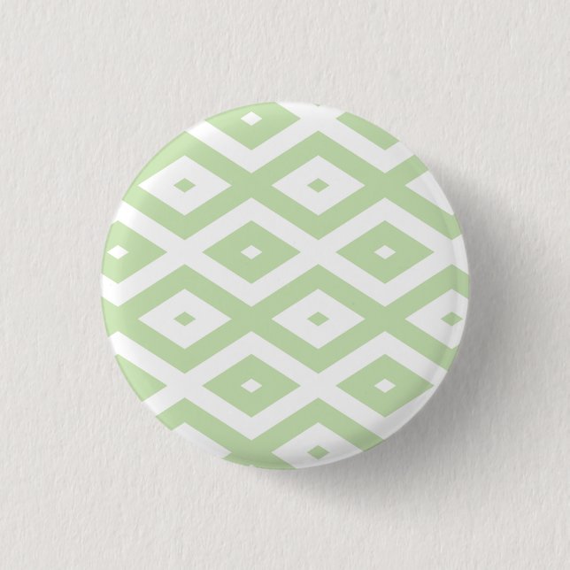 Schwarz-Grün-Weiß-Diamantmuster Button (Vorderseite)
