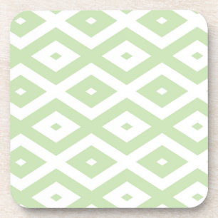 Schwarz-Grün-Weiß-Diamantmuster Getränkeuntersetzer