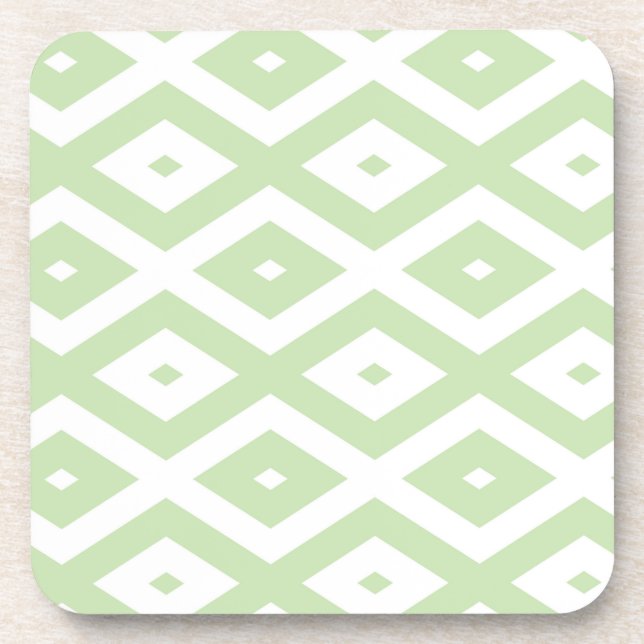 Schwarz-Grün-Weiß-Diamantmuster Getränkeuntersetzer (Vorderseite)