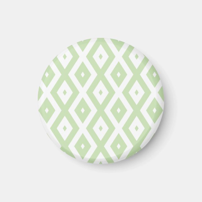 Schwarz-Grün-Weiß-Diamantmuster Magnet (Vorne)