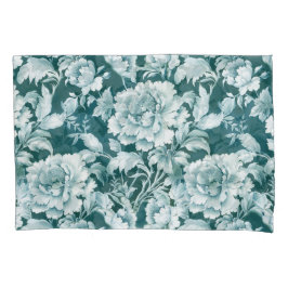 Schwarz/Grün, Wiederholung der Rose Kissenbezug