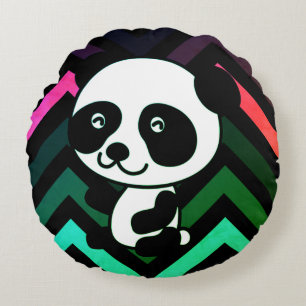 Schwarz/Grün Zickzack Panda Bärenwirbel Kissen