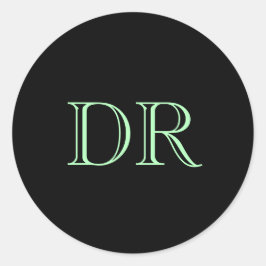 Schwarz-Grün-Zollinitialen minimalistisch Runder Aufkleber