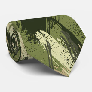 Schwarz Grüne Beige Tarnmuster Krawatte