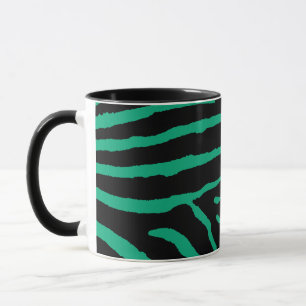 Schwarz-grüner Zebradruck Tasse
