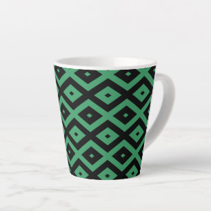 Schwarz-grünes Diamantmuster Milchtasse