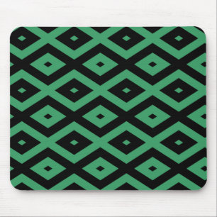 Schwarz-grünes Diamantmuster Mousepad