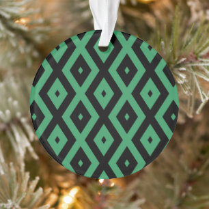 Schwarz-grünes Diamantmuster Ornament