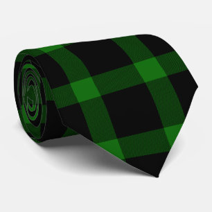 Schwarz-grünes Tartan-Karo-Muster Krawatte