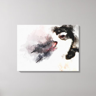 Schwarz-Hals Stilt-Aquarell Leinwanddruck