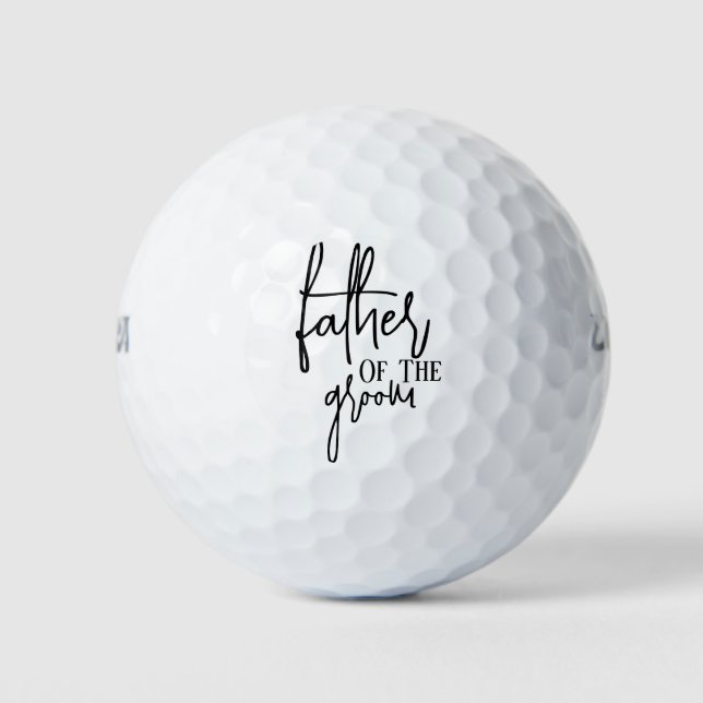 Schwarz Handgeschriebener Vater der Hochzeit des B Golfball (Vorderseite)