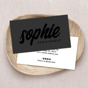 Schwarz: Handgeschriebenes Brush-Script Visitenkarte