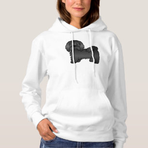 Schwarz-Havanese Niedlich Cartoon Dog Illustration Hoodie