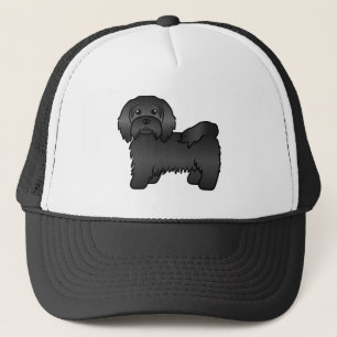 Schwarz-Havanese Niedlich Cartoon Dog Illustration Truckerkappe