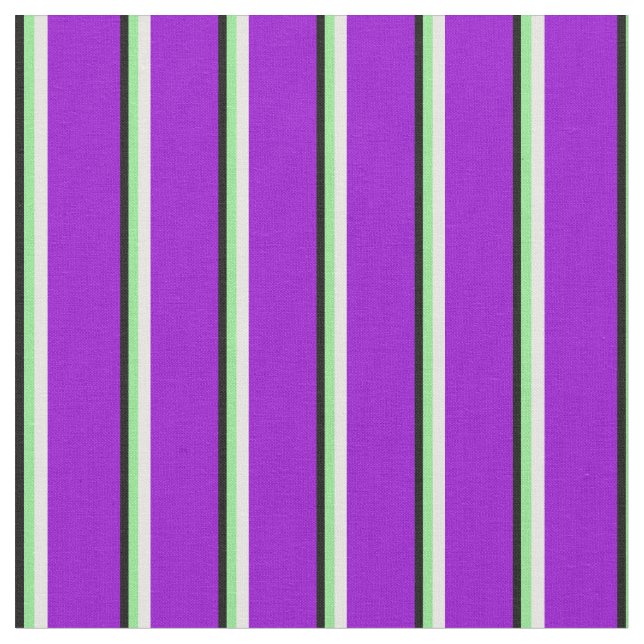 Schwarz, hellgrün, Minzcreme und dunkles Violett Stoff (Nahaufnahme)