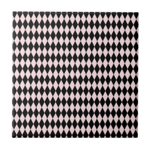 Schwarz/hellrosa Streifenmuster Minimal Abstrakt Fliese